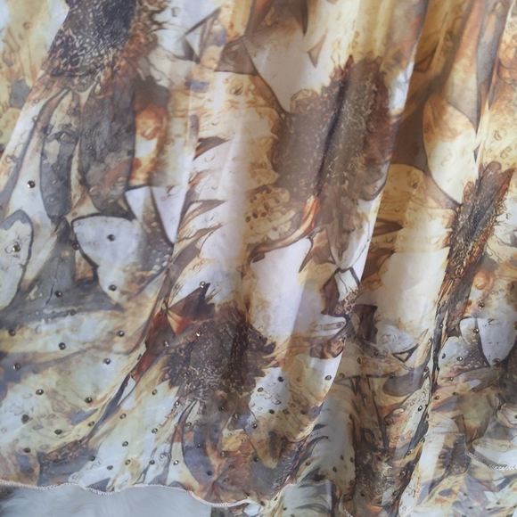 Pretty Angel Fairy Dress Chiffon Golden Yellow Flower Large - Picture 7 of 9